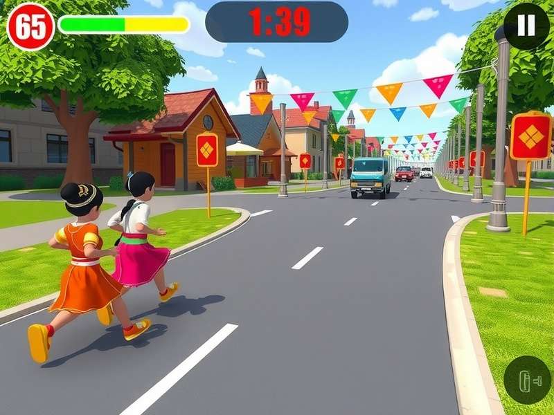 Celebration Sprint game screenshot showing colorful festival race